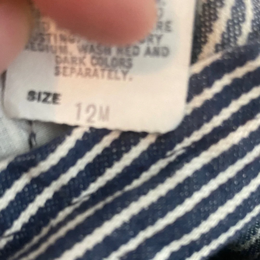 OshKosh B'gosh Blue and White Striped Kids Overalls